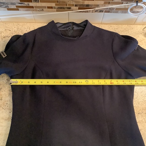 Teri John Navy Sheath Dress with Rhinestone Detail Size 14 - Picture 11 of 11